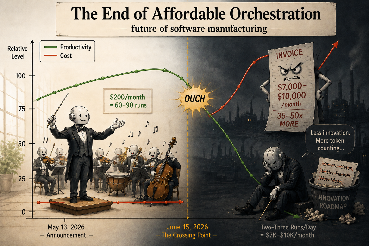 The End of Affordable Orchestration — cost rises, productivity falls after June 15, 2026